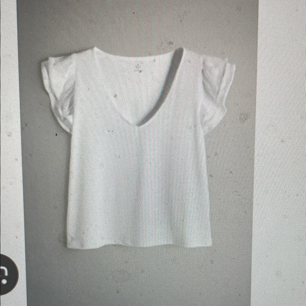 Liverpool White V-Neck Women's ruffle sleeve Top